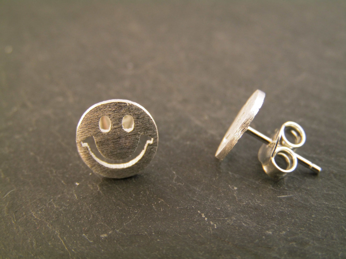 925er Echt Silber Ohrstecker Smiley