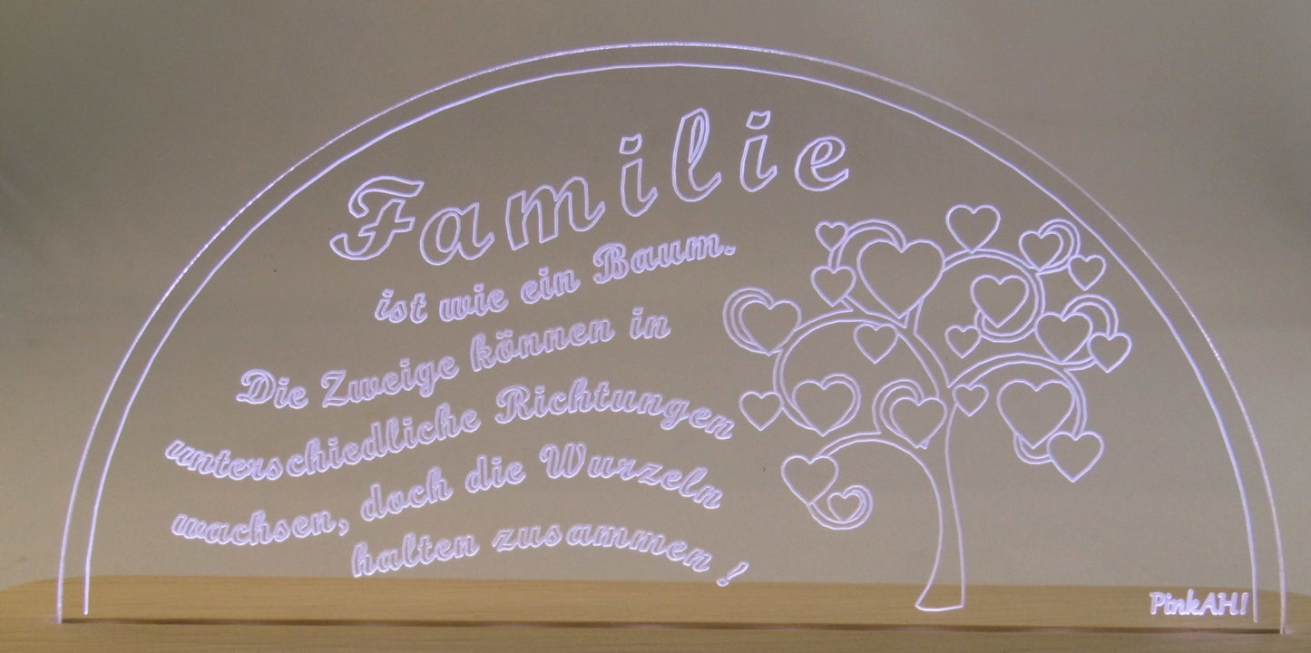 Wechselmotiv Familien Spruch Motiv für LED Schwibbogen Sockel