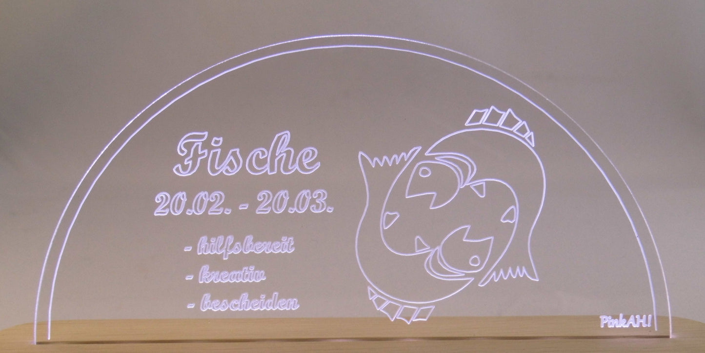Wechselmotiv Sternzeichen Fische Motiv für LED Schwibbogen Sockel