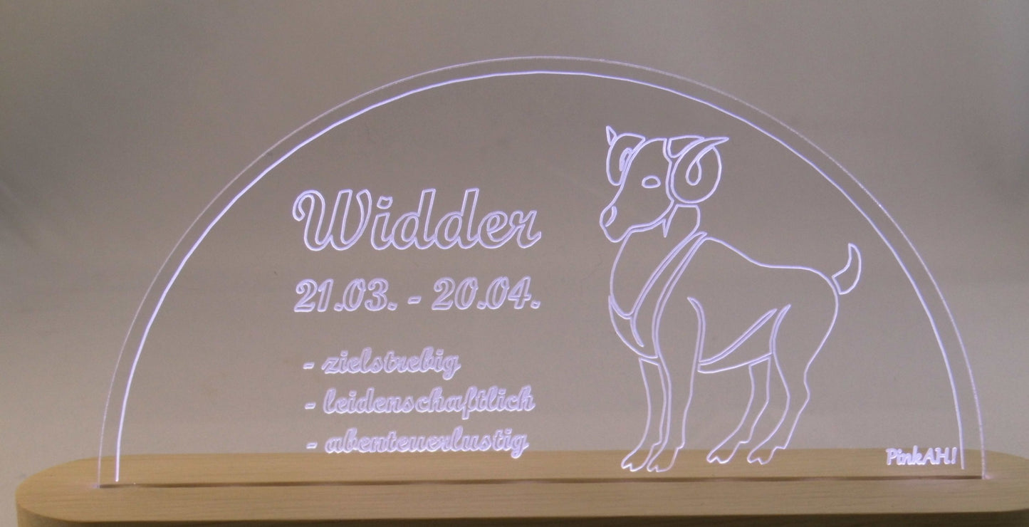 Wechselmotiv Sternzeichen Widder Motiv für LED Schwibbogen Sockel