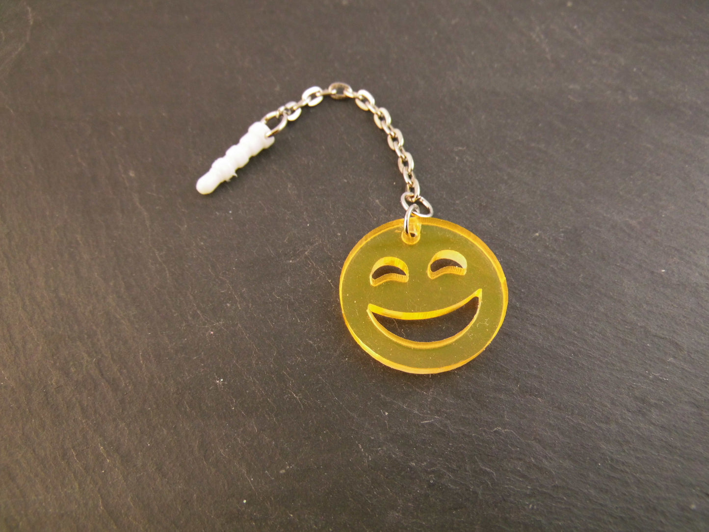 Handyanhänger Smiley Acryl Handyschmuck Staubschutz verschiedene Farben
