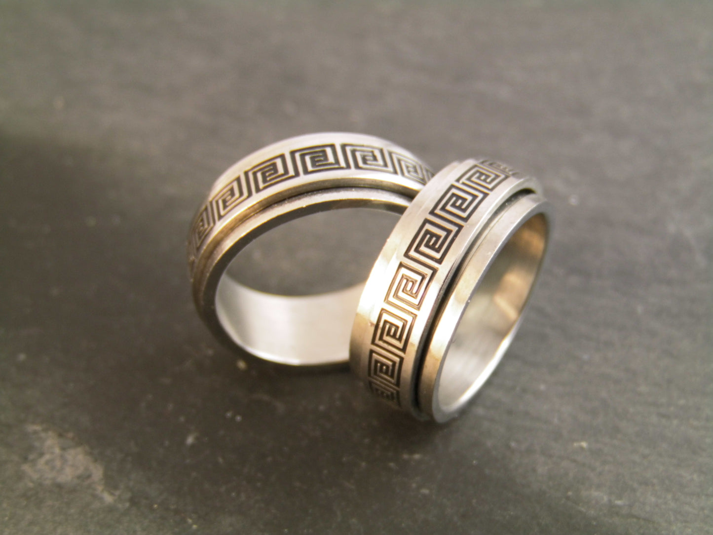 Edelstahl Fingerring Anti-Stress-Ring Drehbar