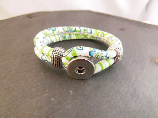 Click Button Armband Blumen und Schmetterling