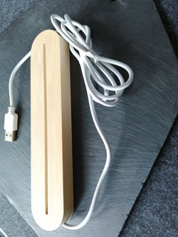 LED Holzsockel für Mini Schwibbogen Wechselmotive USB 5V