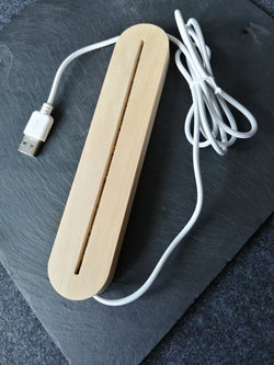 LED Holzsockel für Mini Schwibbogen Wechselmotive USB 5V