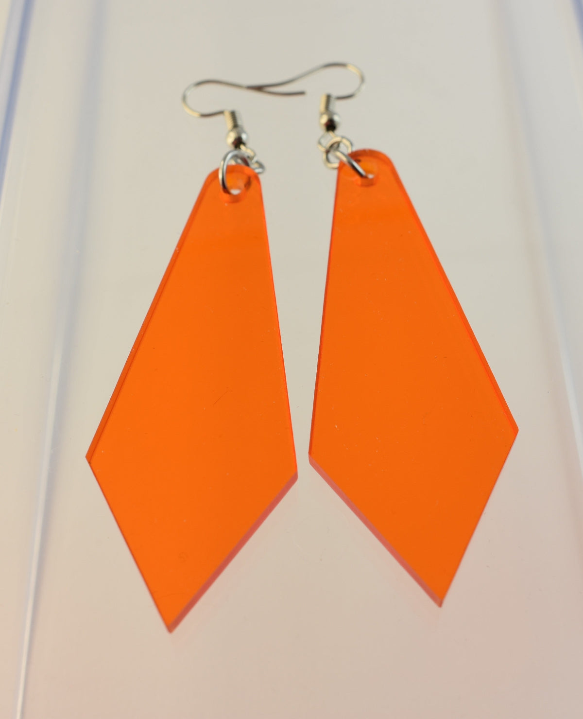 statement-ohrringe-vintage-80er_jahre-orange-transparent-tropfen-silber-edelstahl