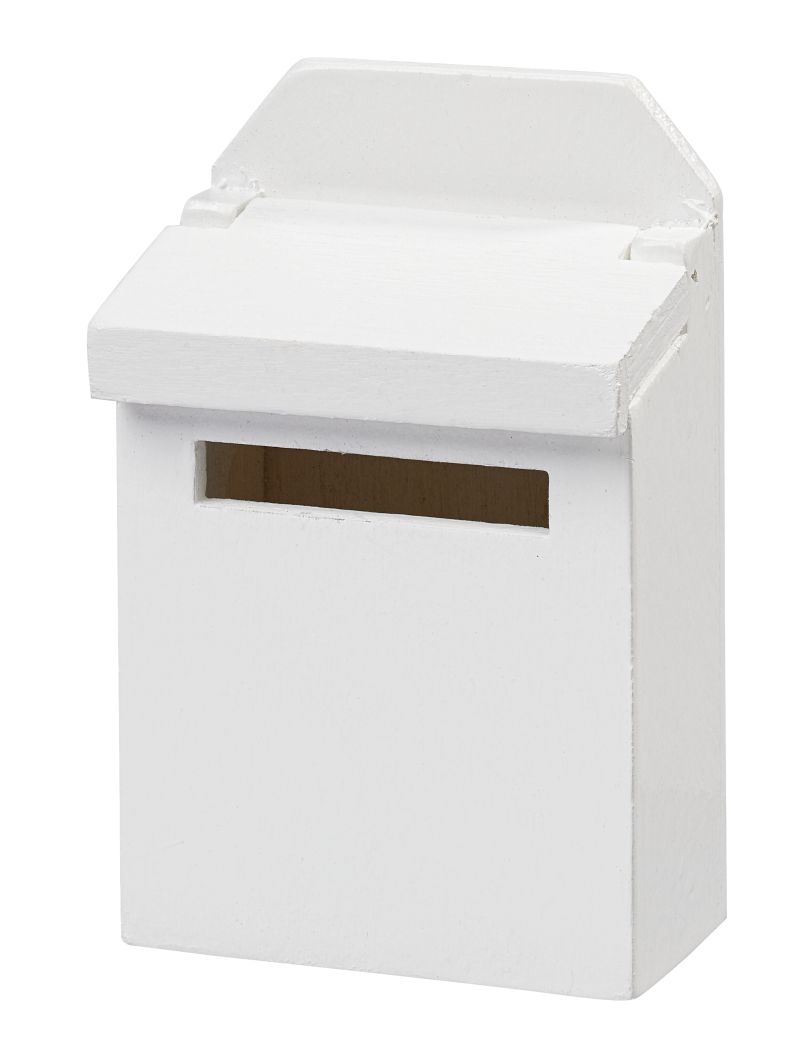 Briefkasten aus Holz weiß für Wichtel