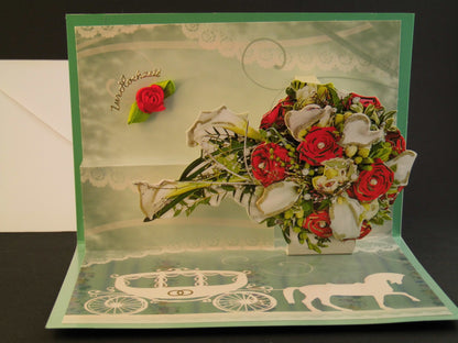 Pop Up Karte Hochzeit Glückwunschkarte mit Umschlag