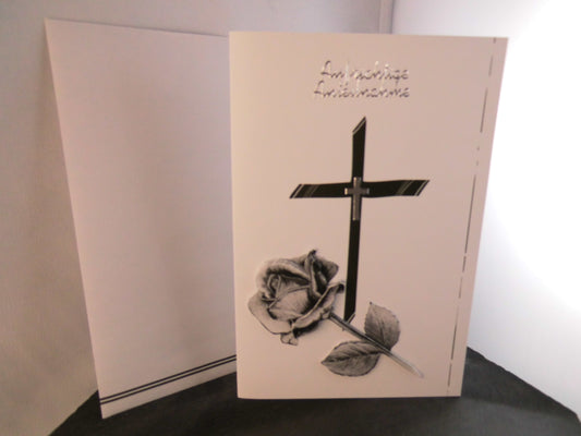 3D Karte Trauerkarte weiß Handmade Aufklappbar mit Umschlag