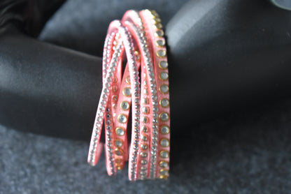 Wickelarmband mit Glitzersteinen verschiedene Farben