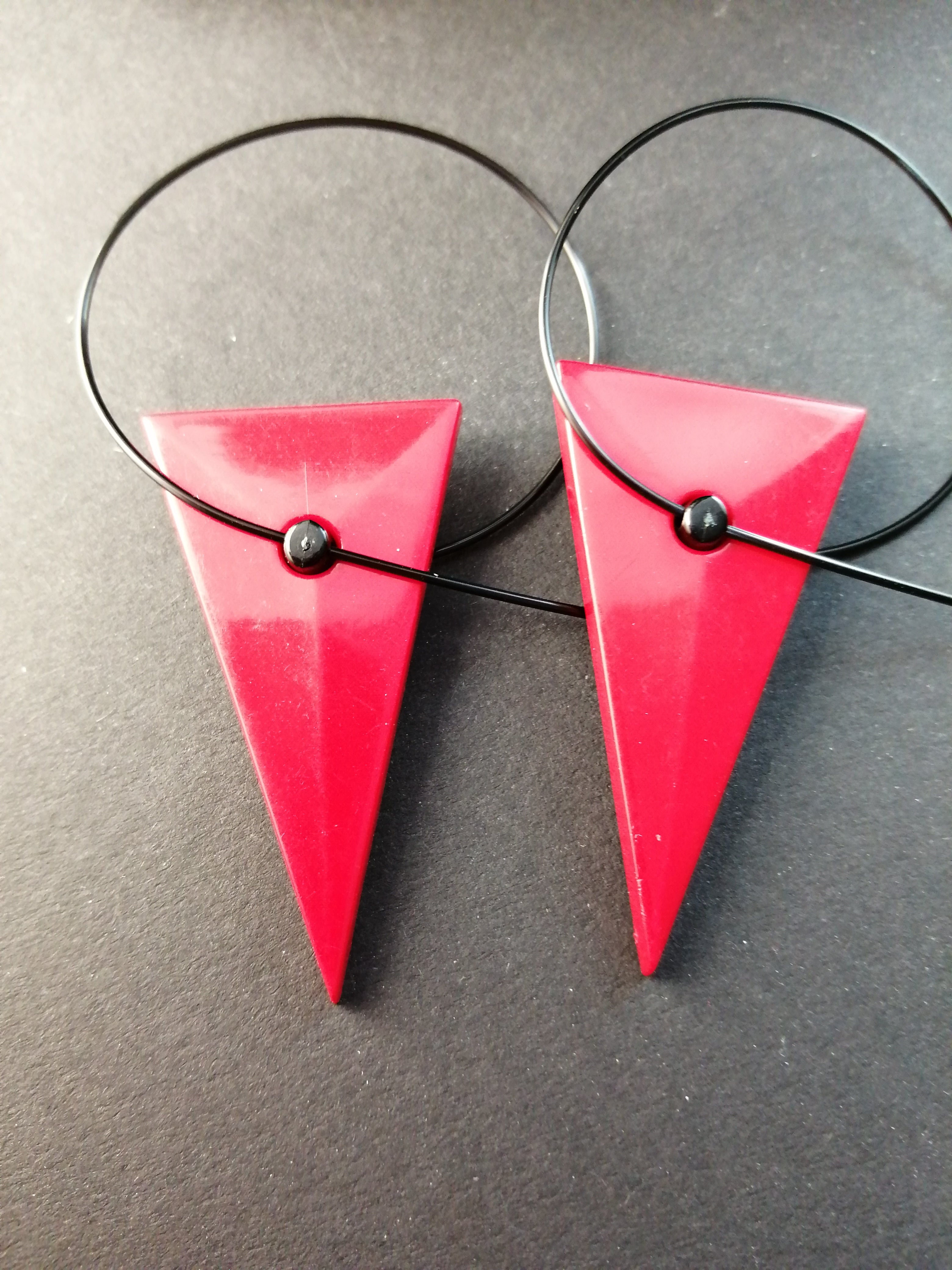 80er Jahre Ohrringe Fädelohrringe Kunststoff Original Vintage