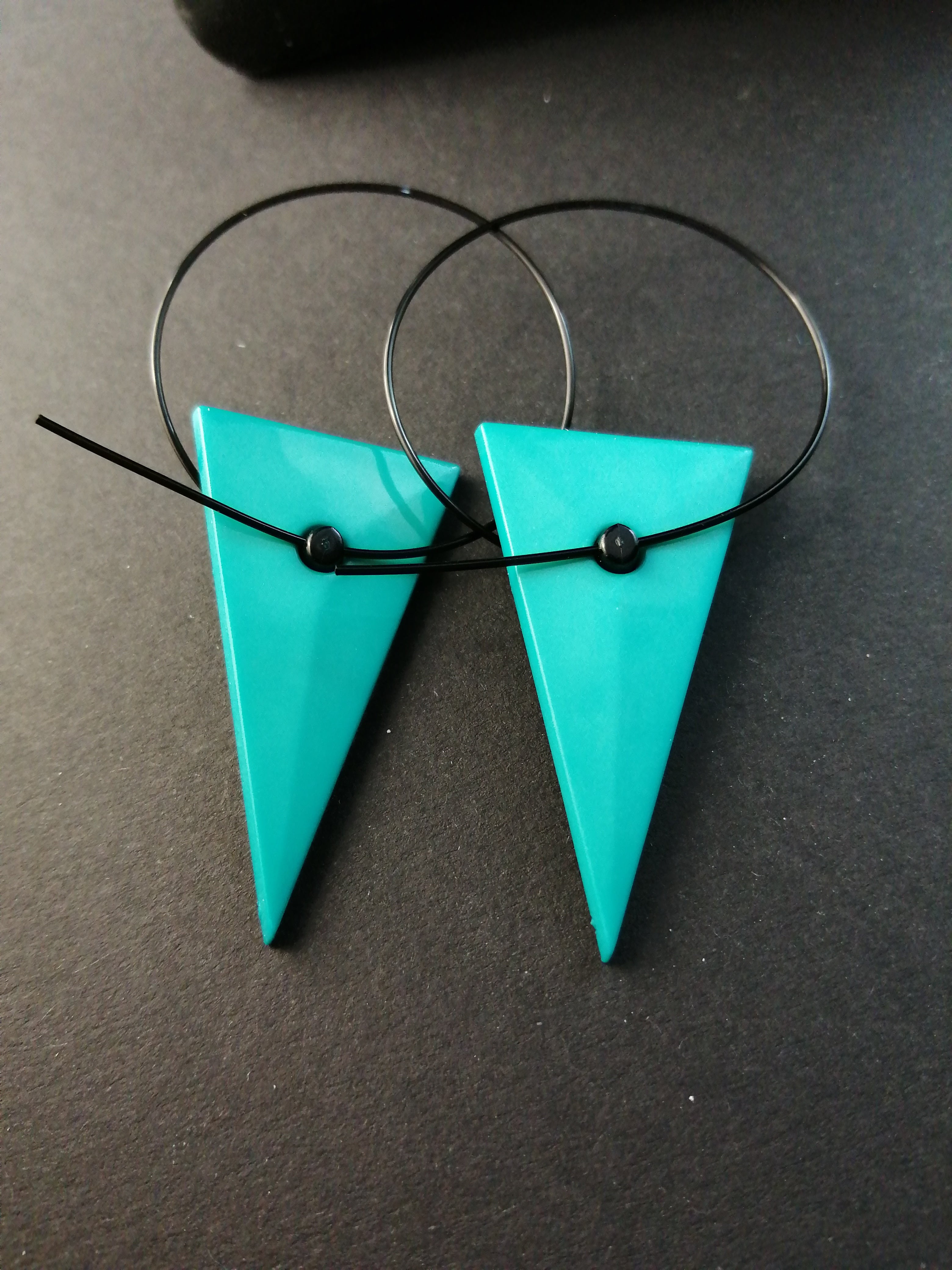 80er Jahre Ohrringe Fädelohrringe Kunststoff Original Vintage