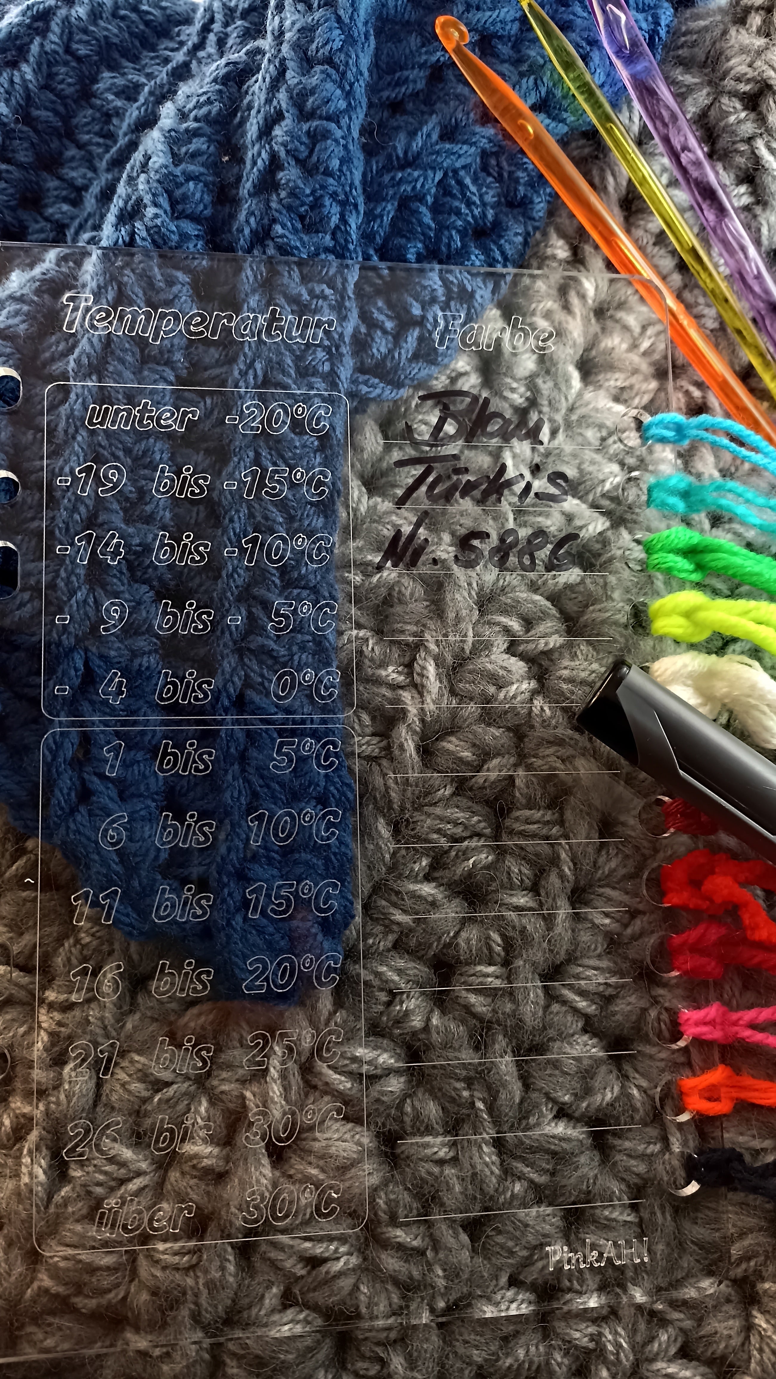 Temperaturdecke Wetterdecke Farbkarte A5 abwischbar