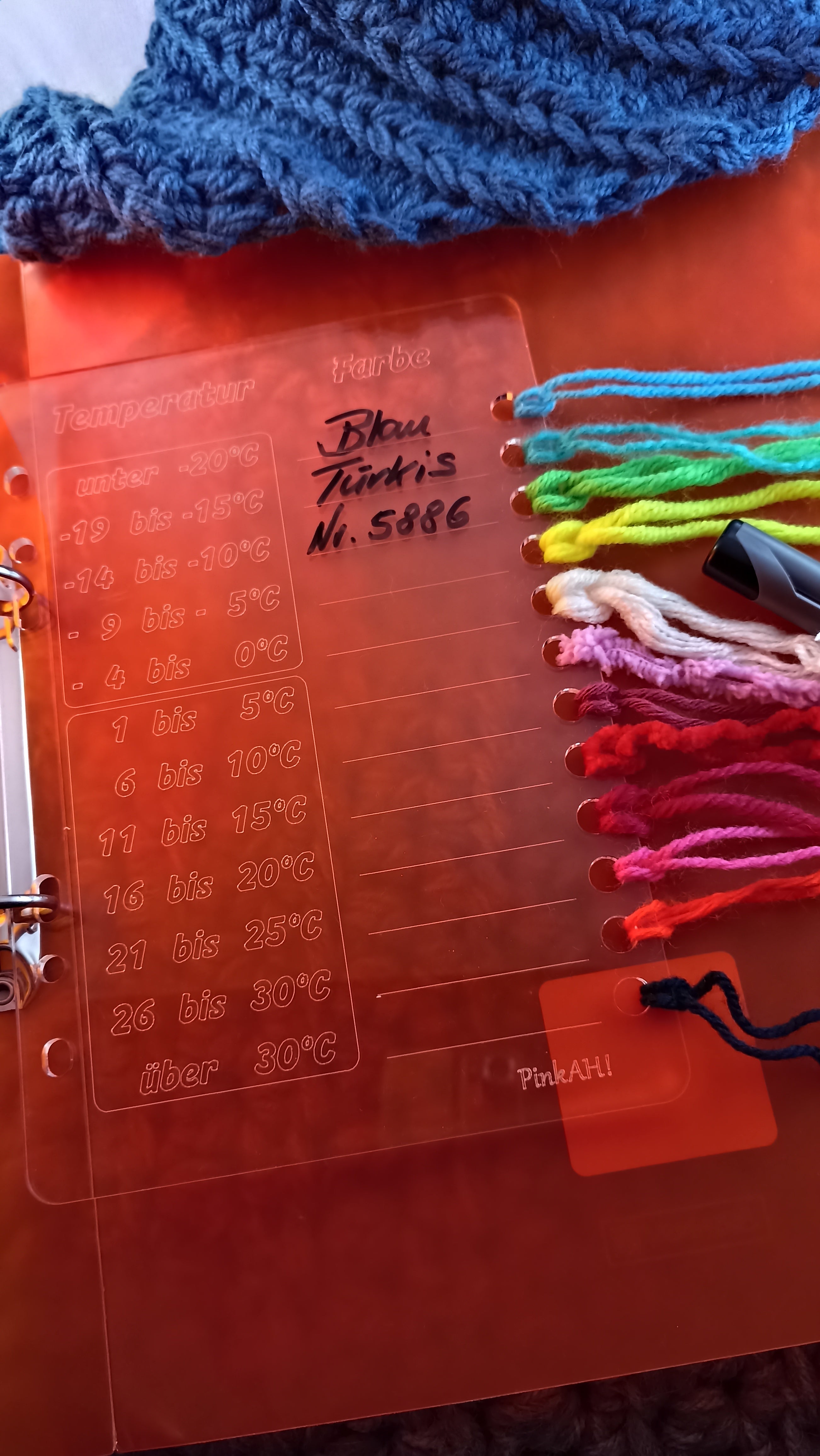 Temperaturdecke Wetterdecke Farbkarte A5 abwischbar