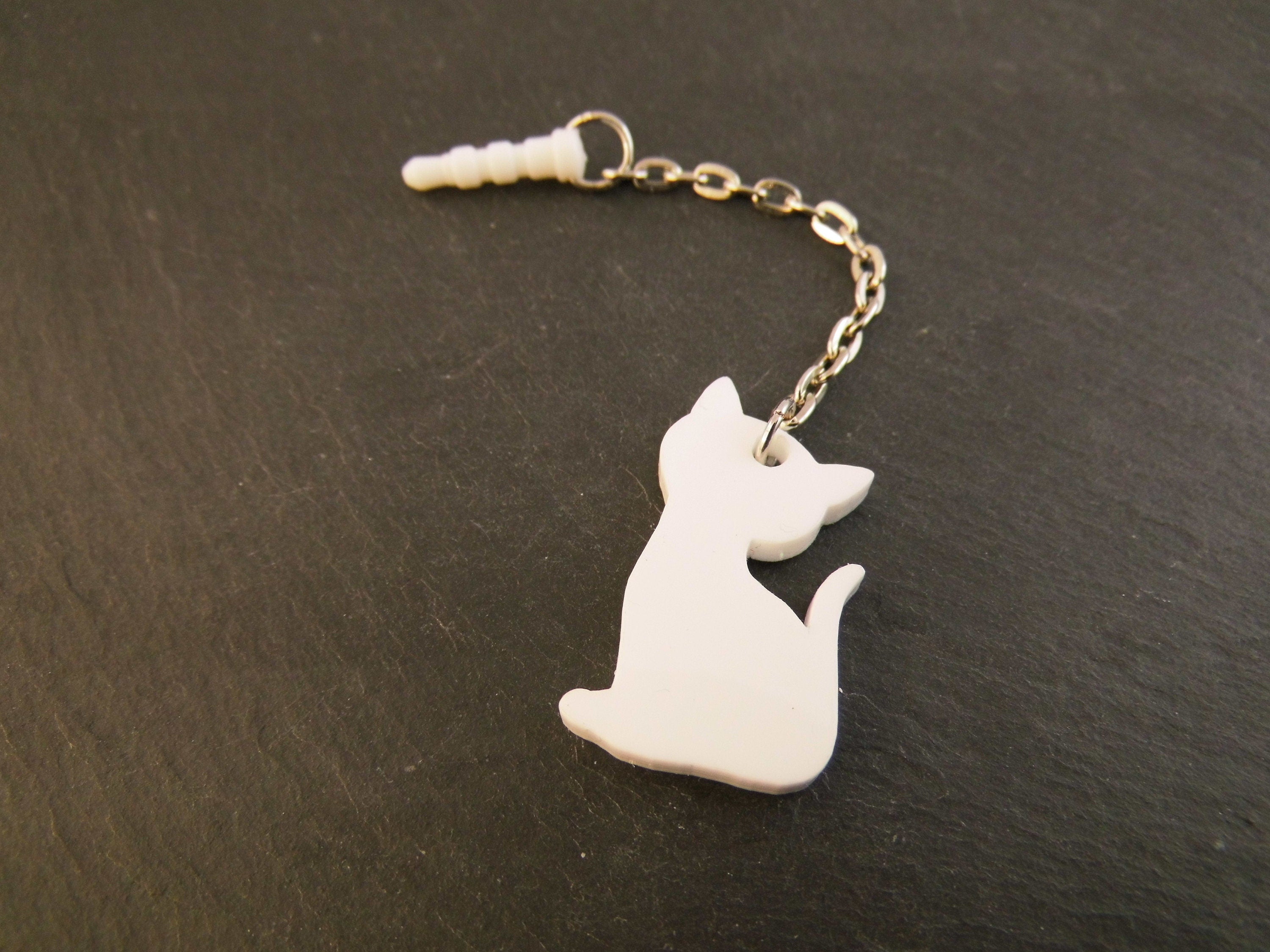Handyanhänger Katze Acryl Handyschmuck Staubschutz