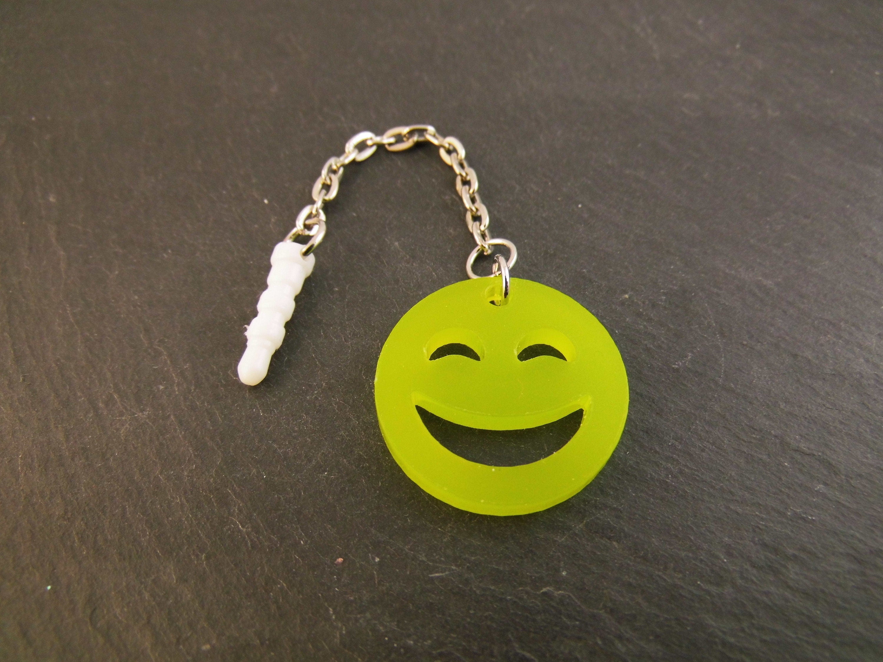 Handyanhänger Smiley Acryl Handyschmuck Staubschutz verschiedene Farben